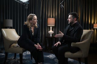President Zelensky on Sunday with Laura Kuenssberg